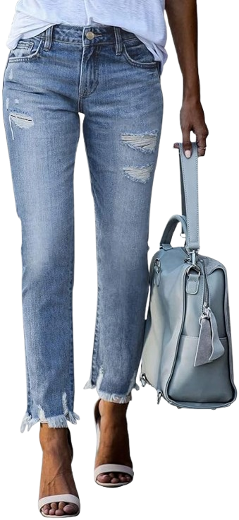 Women's High Waisted Tummy Control Straight Jeans by GRLFRND